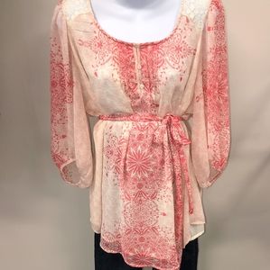 Motherhood Maternity Pink Chiffon Blouse